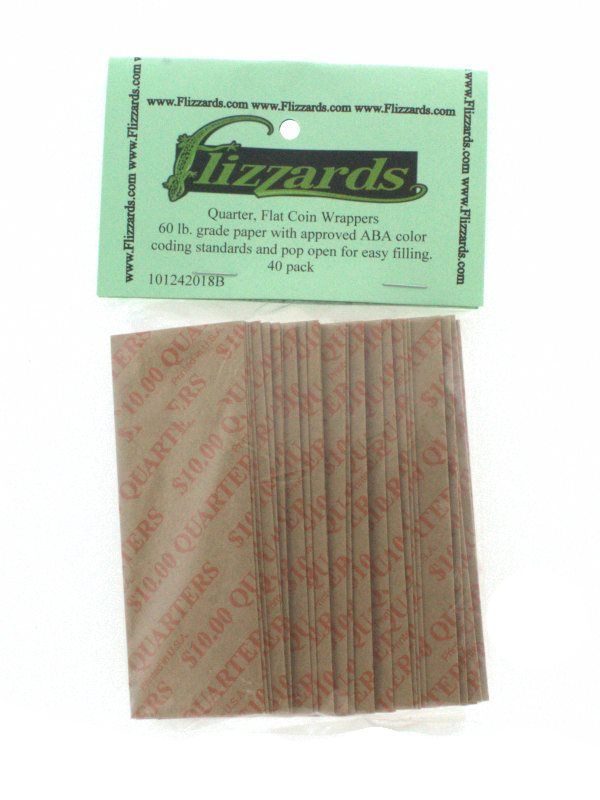 Quarter Flat coin Wrappers, 40 pack