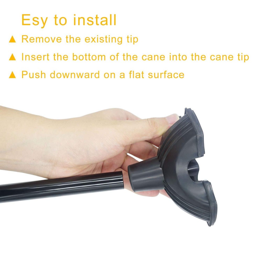 Cane Tip - Self Standing Heavy Duty Rubber Replacement for Walking Cane