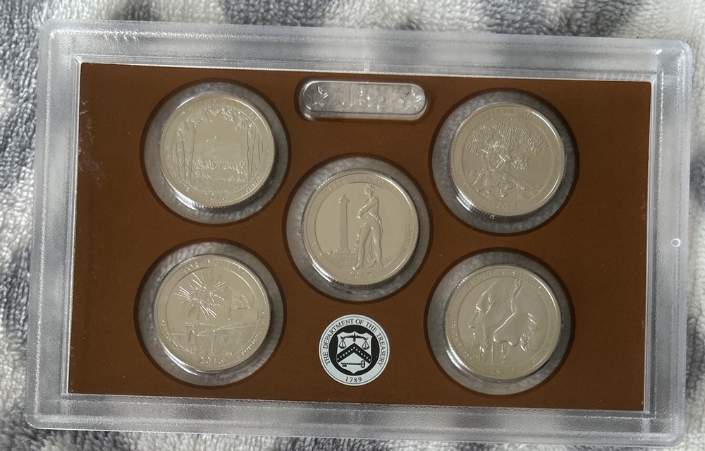 2013 Clad Proof Set Original Pkg Struck Thru Error Quarter & Half Dollar COA