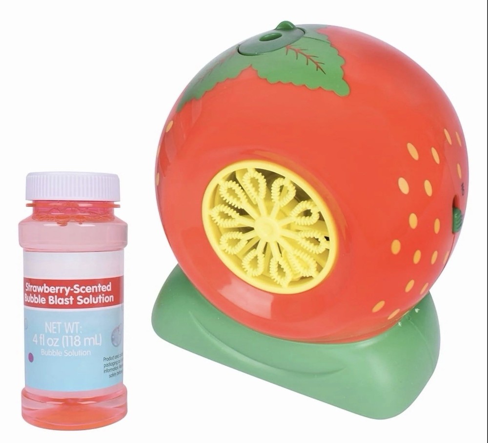 Strawberry Bubble Blower Includes Strawberry Scented Bubble Solution