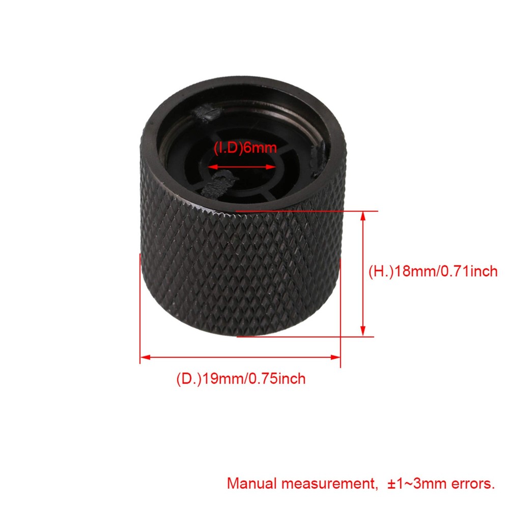 4PCS Black Red Dot Gem Metal Guitar Potentiometer Knobs Control Knurled
