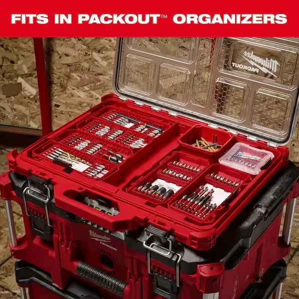 Milwaukee Impact Driver Bit Case Customizable Storage Small Compact Packout Red