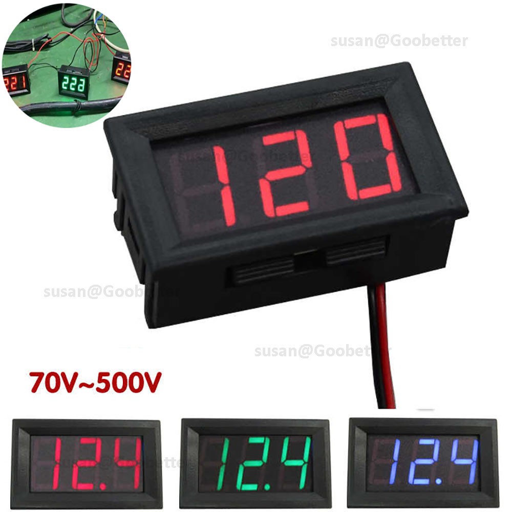 0.56'' 2-wire Mini AC 70-500V Voltmeter LED Panel 3-Digit Display Voltage Meter