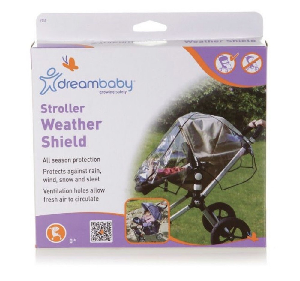 strollerbuddy stroller weather shield - black piping