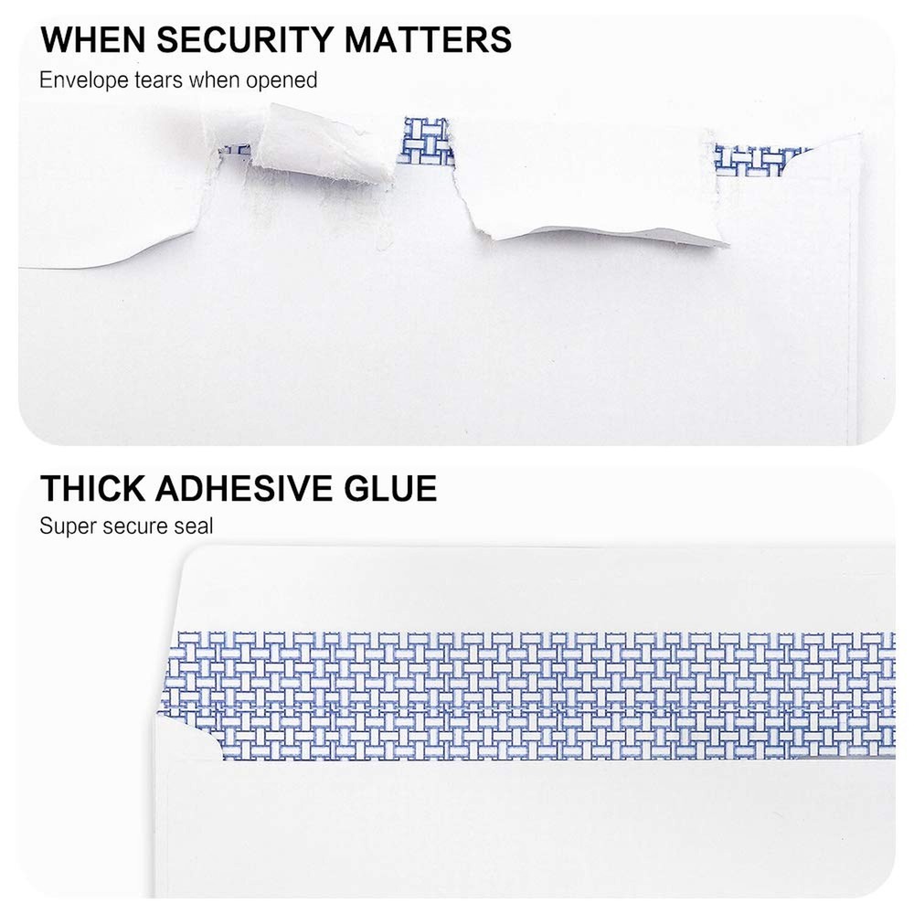 500 Pack #10 Double Window Security Self-Seal Envelopes - Perfect Size for Mu...