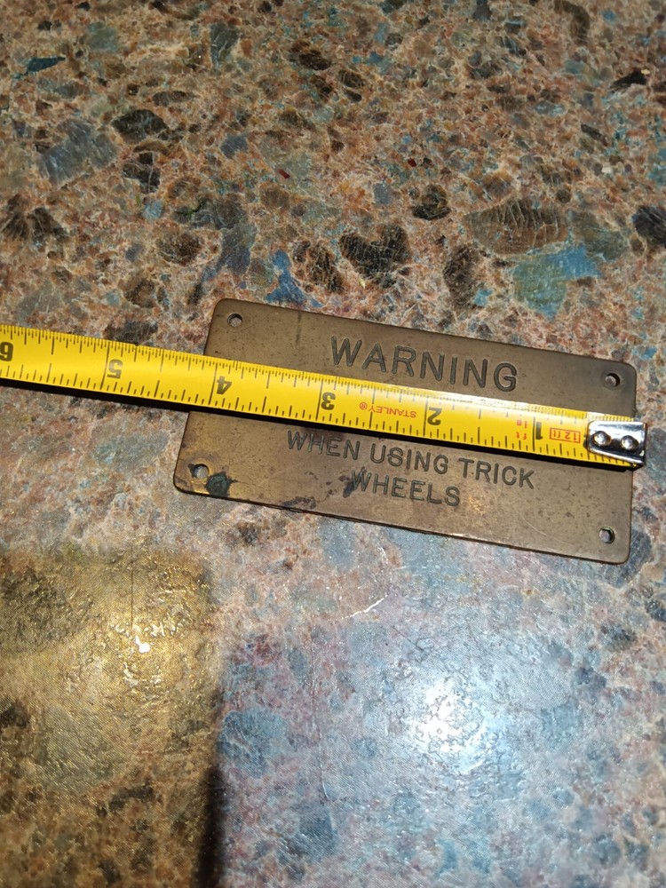 Vintage Solid Brass Warning Plaque