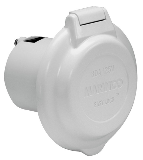 PARK POWER by MARINCO 304ELBRV 30A 125V WHITE CONTOURED POWER INLET *D2
