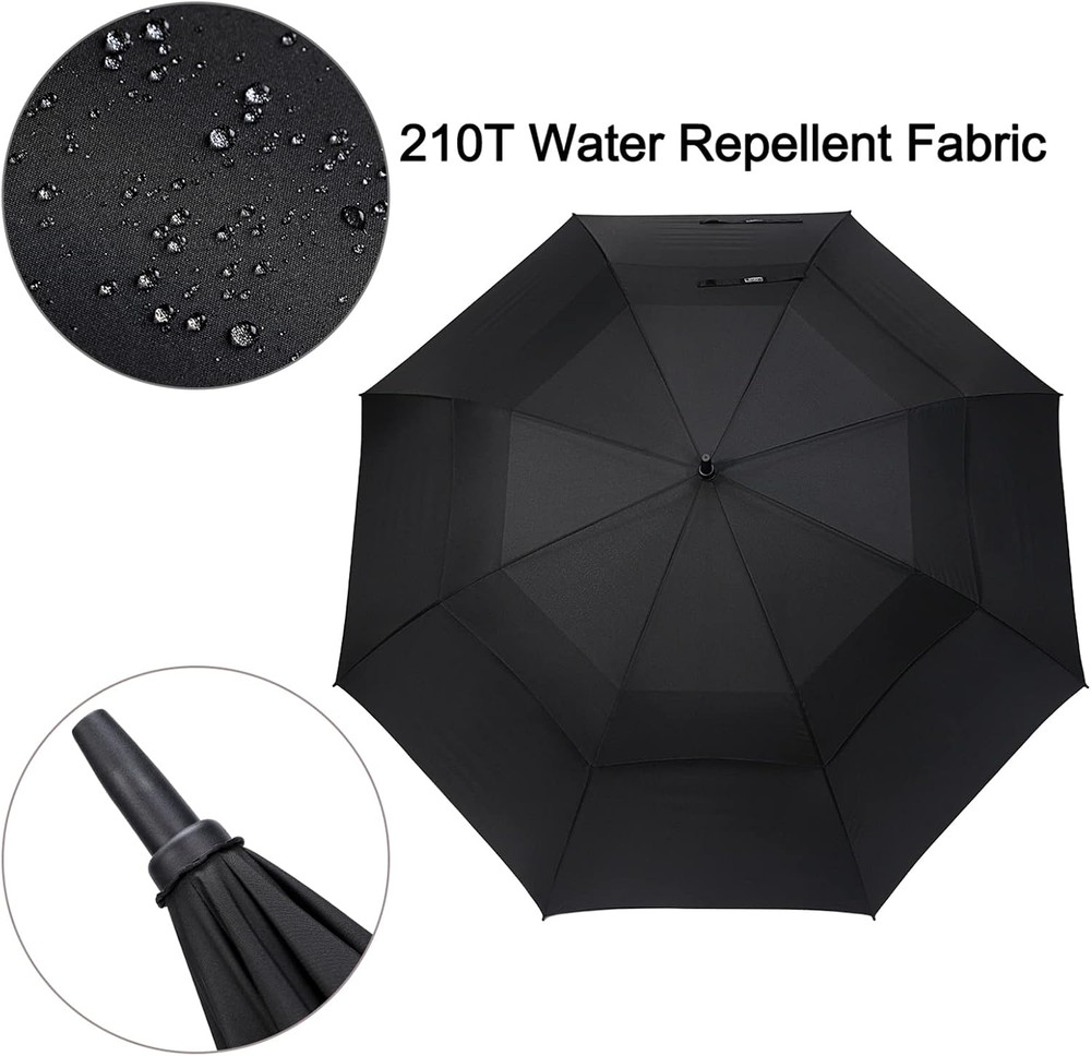 72" Oversized Golf Umbrella - Automatic Open, Windproof, Heavy Duty, Black