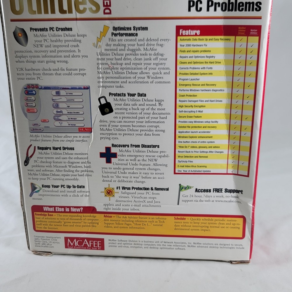 McAfee Utilities Windows 95 98 Big Box PC Software CD-ROM