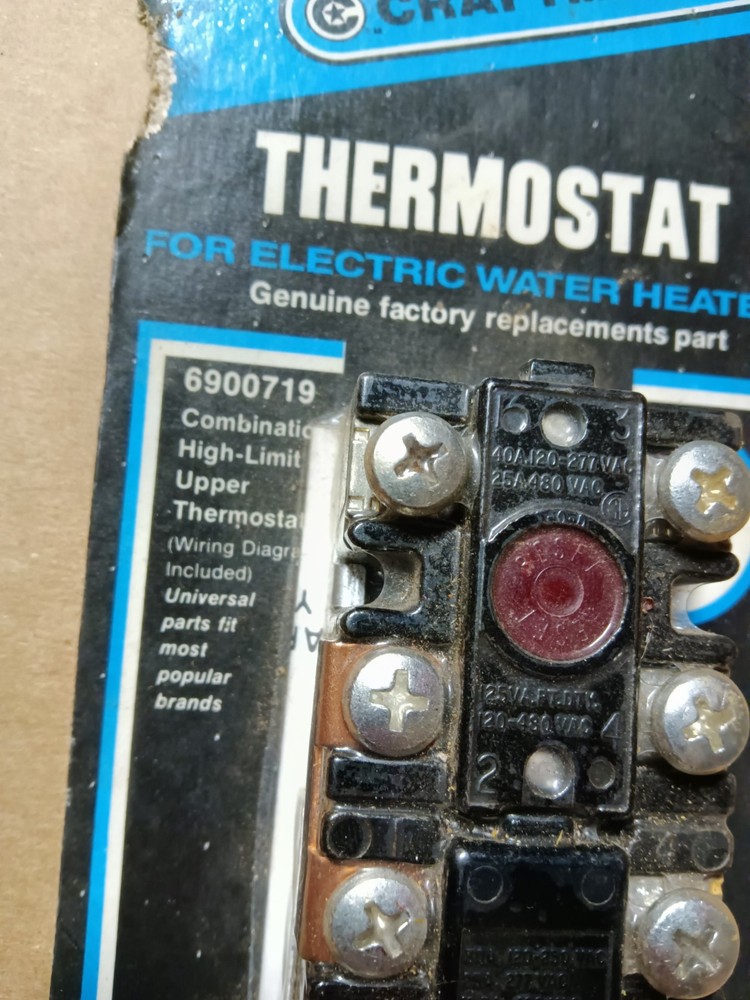 6900719 CraftMaster Thermostat For Electric Water Heaters Next Business Day Ship