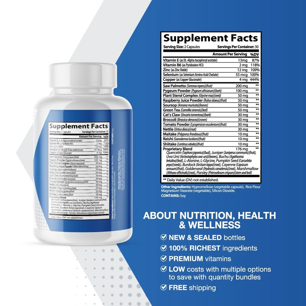 Flow Guard - Prostate Support- 5 Bottles- 300 Capsules