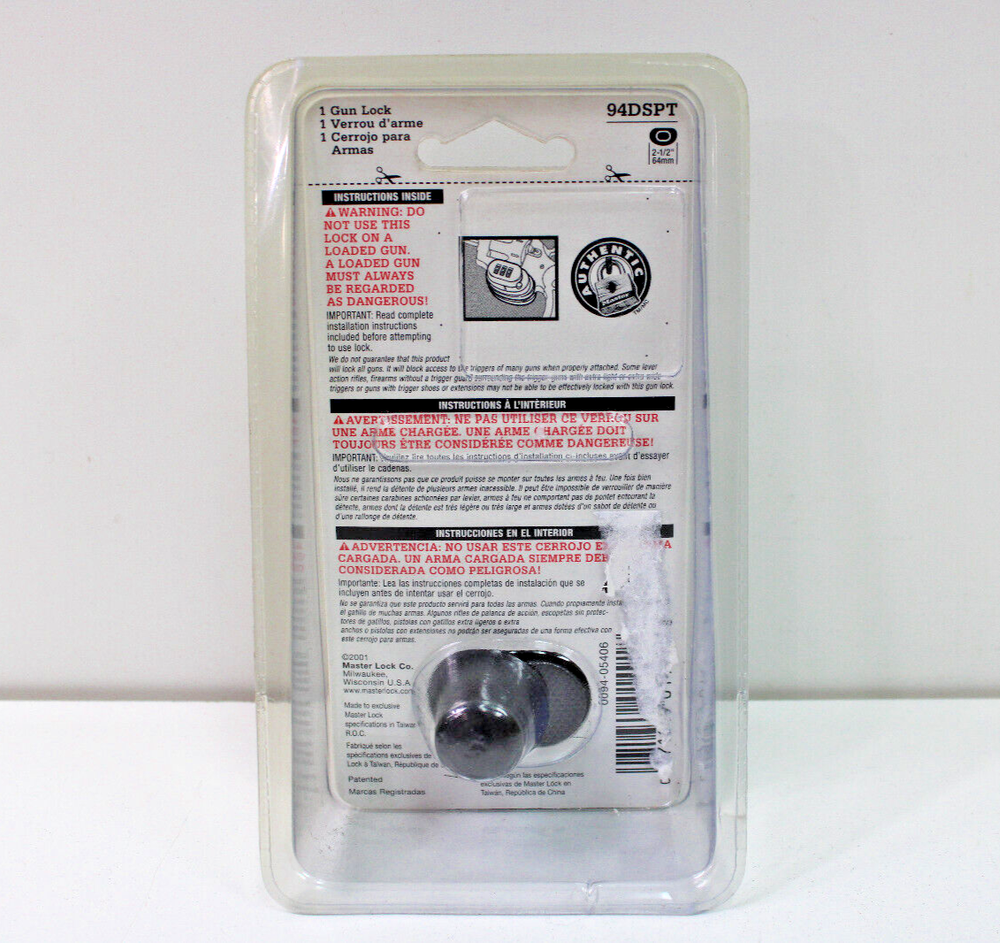 Master Lock 94DSPT Combination Firearm Trigger Lock - NEW