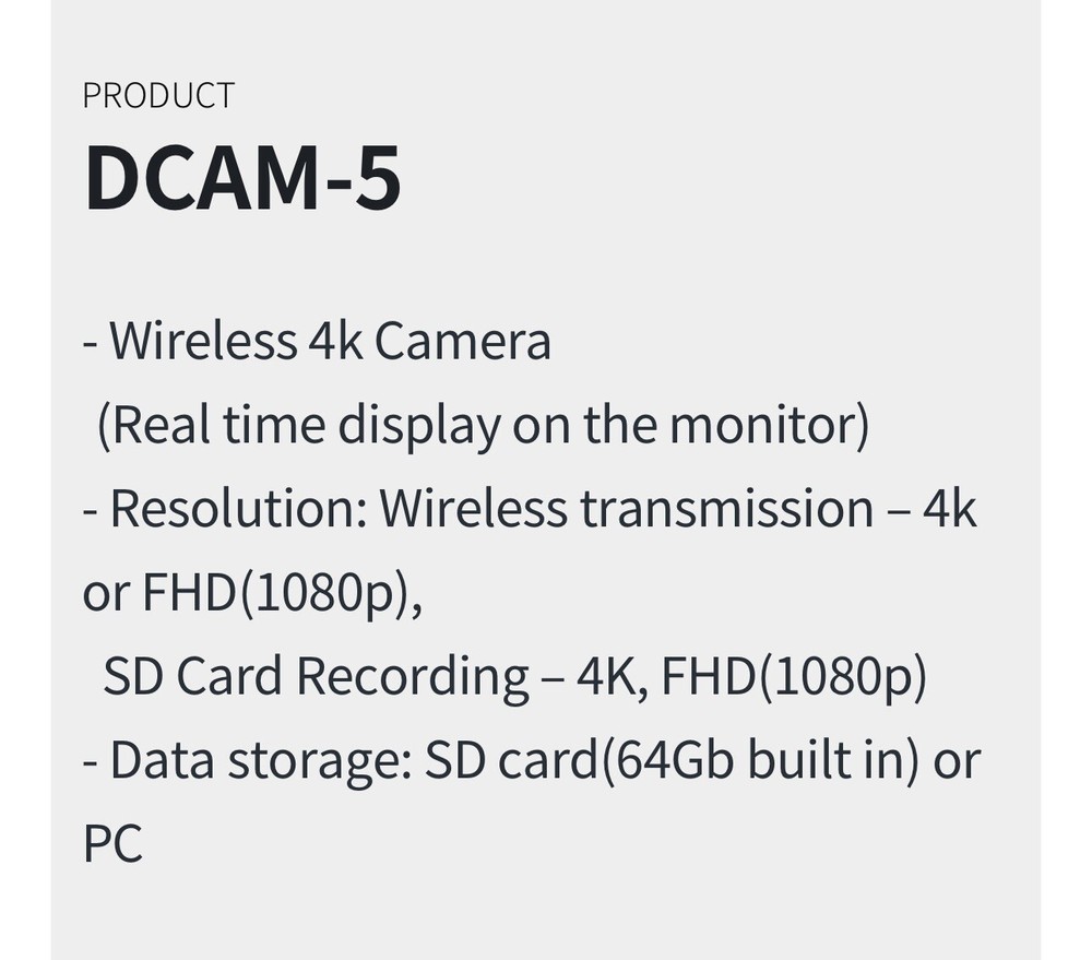DCAM-5 Original Dr Kim 4K Camera Battery Only