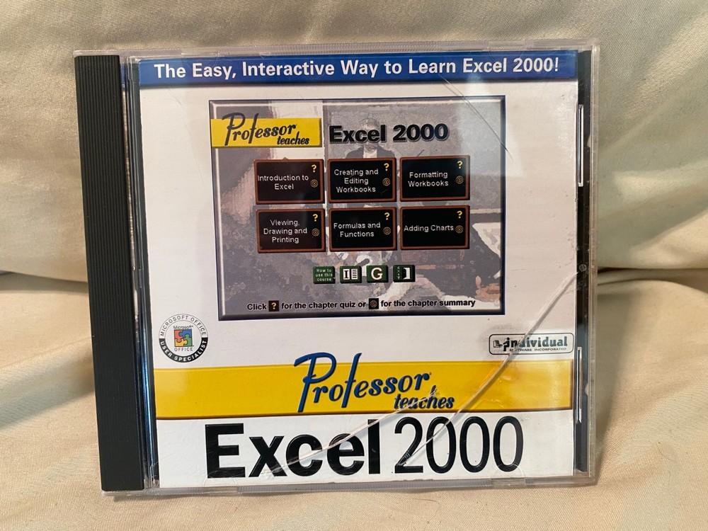 Professor Teaches Windows Word Excel PowerPoint Front Page 2000 Training CDs Set