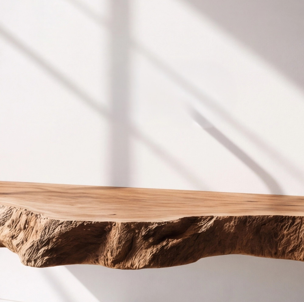 Luxury Live Edge Bathroom Vanity – Handcrafted Solid Wood Floating Sink Counter