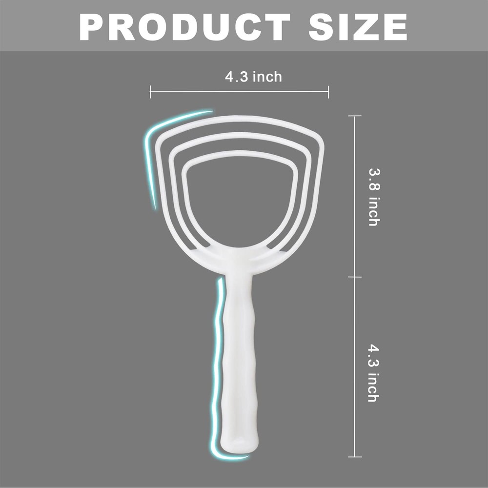 BOLEX Professional Bone Dust Scraper, Square Meat Scraper,White Poly White