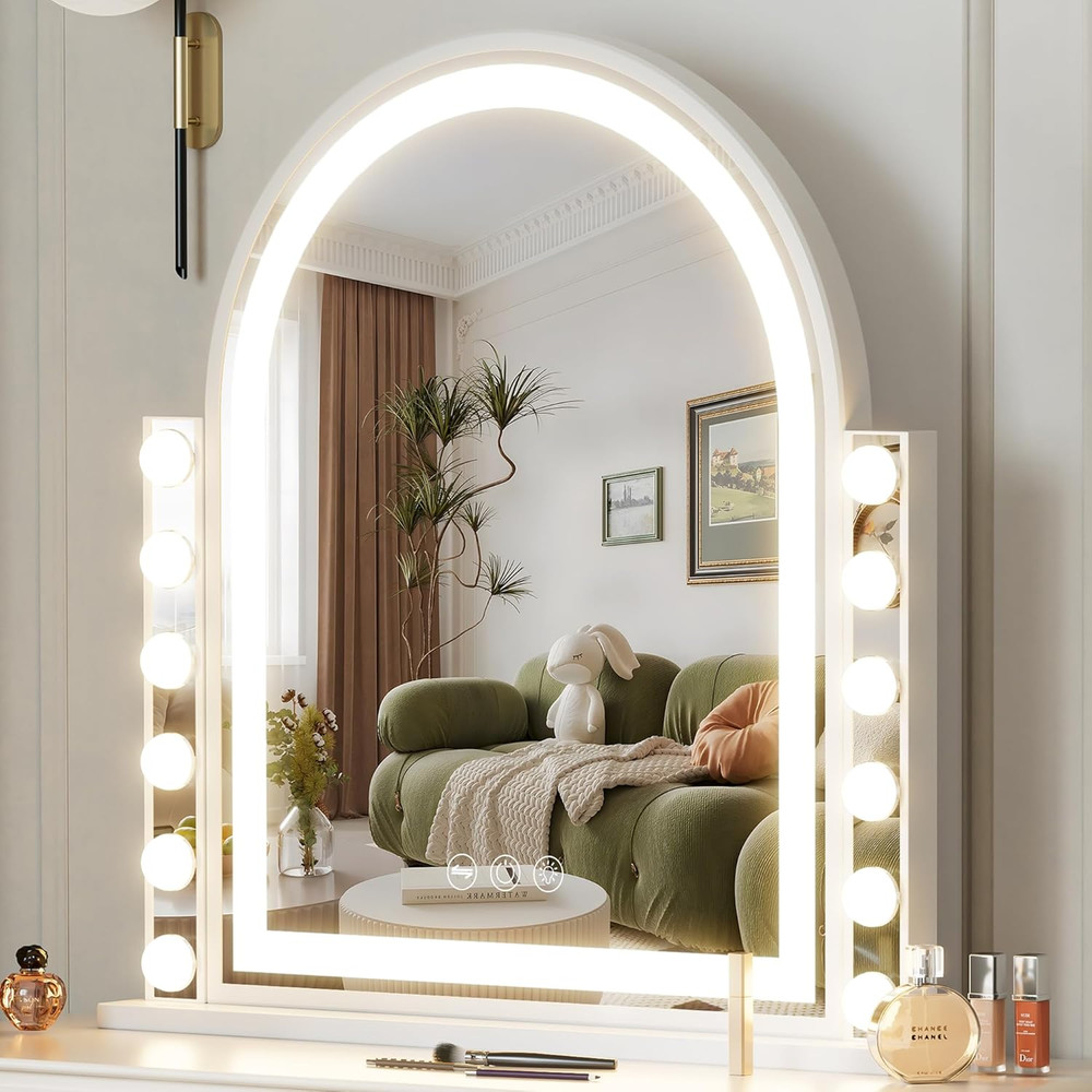 Dimmable Hollywood Vanity Mirror with Lights & 10X Magnification, Touch Control