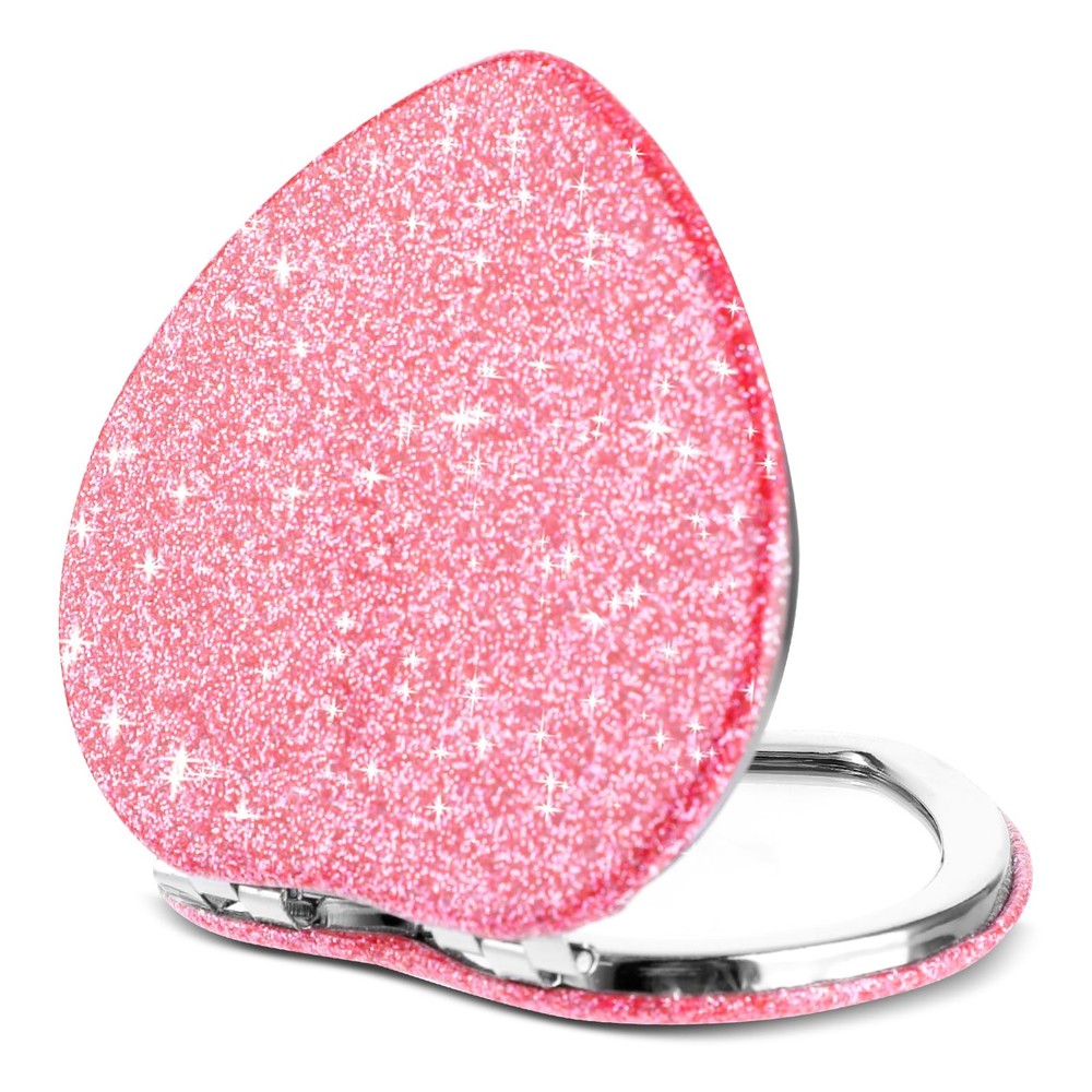 Heart Shaped Folding Compact Mirror Double Sided Magnifying Travel Makeup Mirror