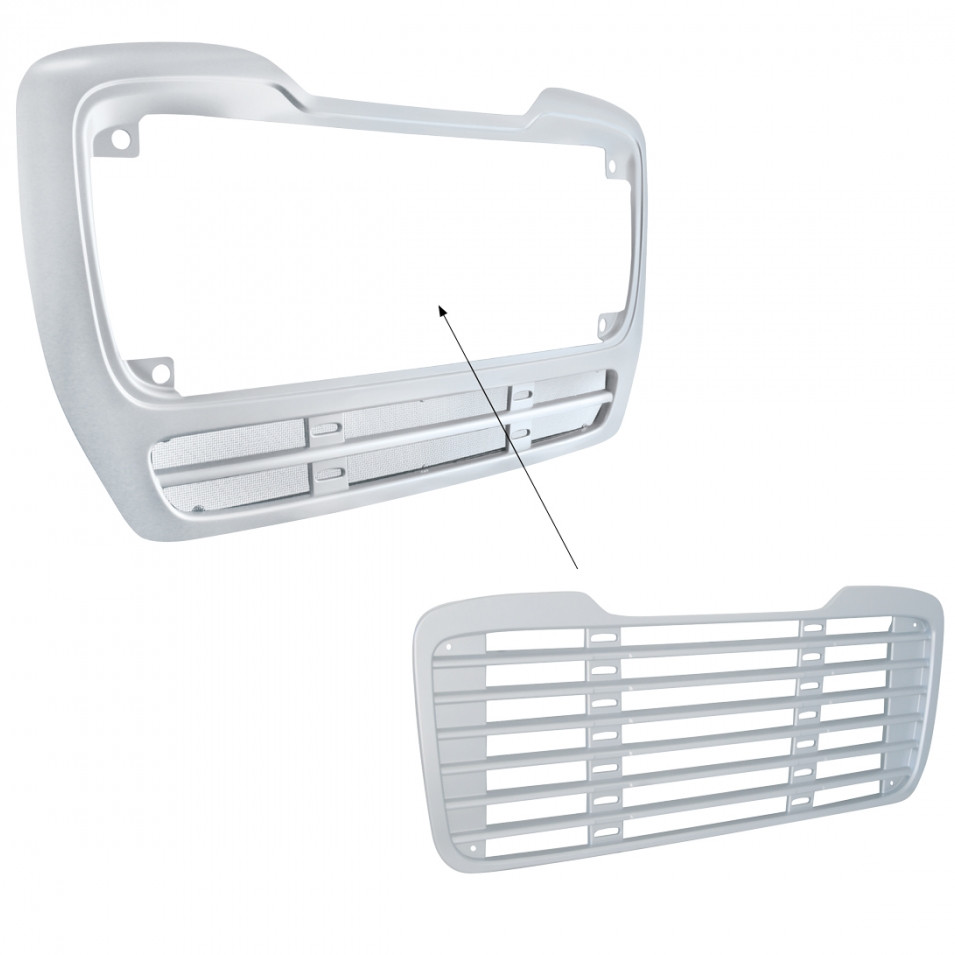 Freightliner M2 Grill Frame Surround with Bug Screen - Silver