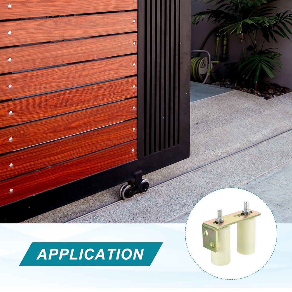 1Set Slide Gate Guide Roller 3.9" Adjustable Nylon Rollers with Bracket, White