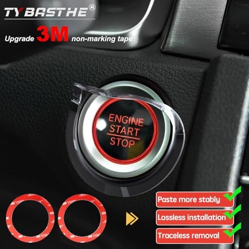 ????????｜Push Start Button Metal Car Joystick Starter Engine Hot Pink