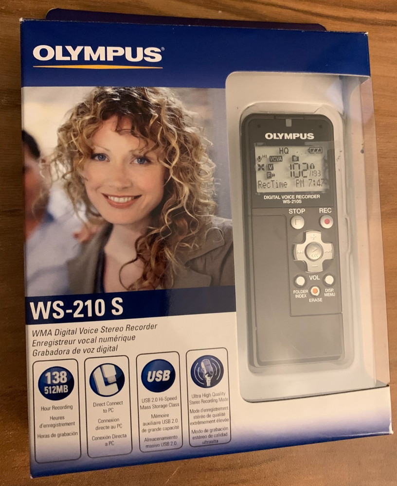Olympus WS-210S (512 MB, 138.5 Hours) Handheld Digital Voice Recorder OPEN BOX