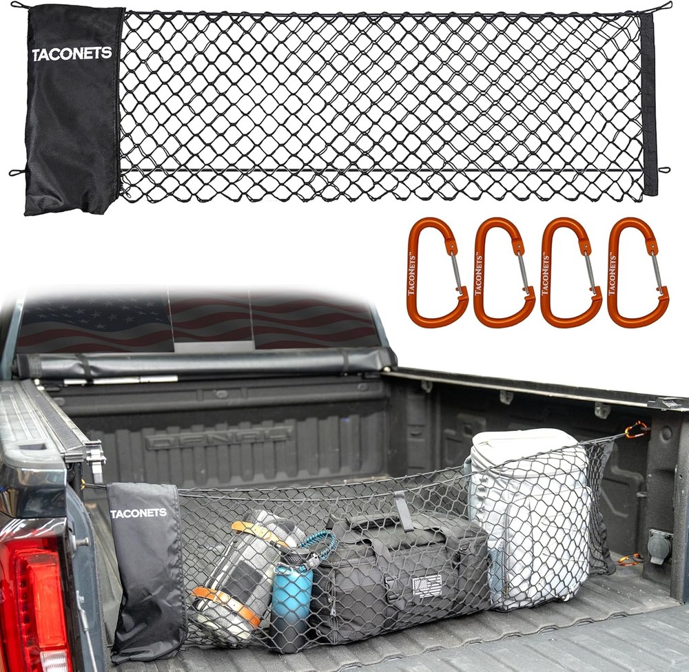 Envelope Cargo Net for GMC Sierra Chevy Silverado 2013 to Current Heavy Duty 5mm