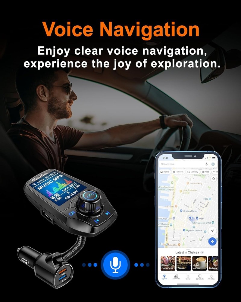 4-in-1 Bluetooth Car Transmitter with Hands-Free Call