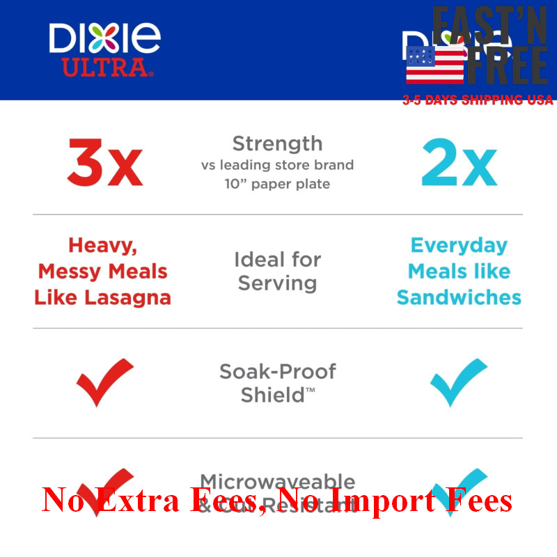 2 Pack Dixie Disposable Paper Plates, 10", 2X Stronger*, Multi-Color, 210 Count