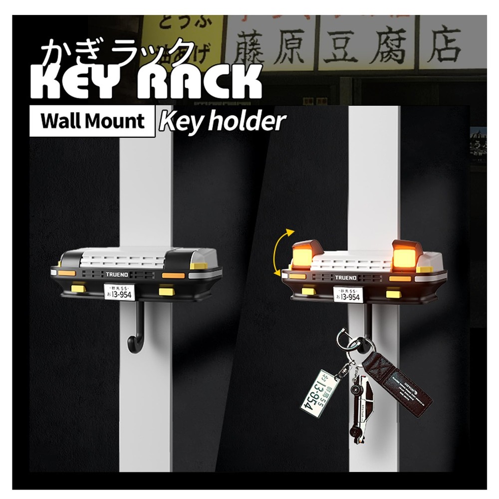 Initial D AE86 & Mazd@ MX5 Miata Car Wall Key Holder - Pop-Up Headlight, Auto...