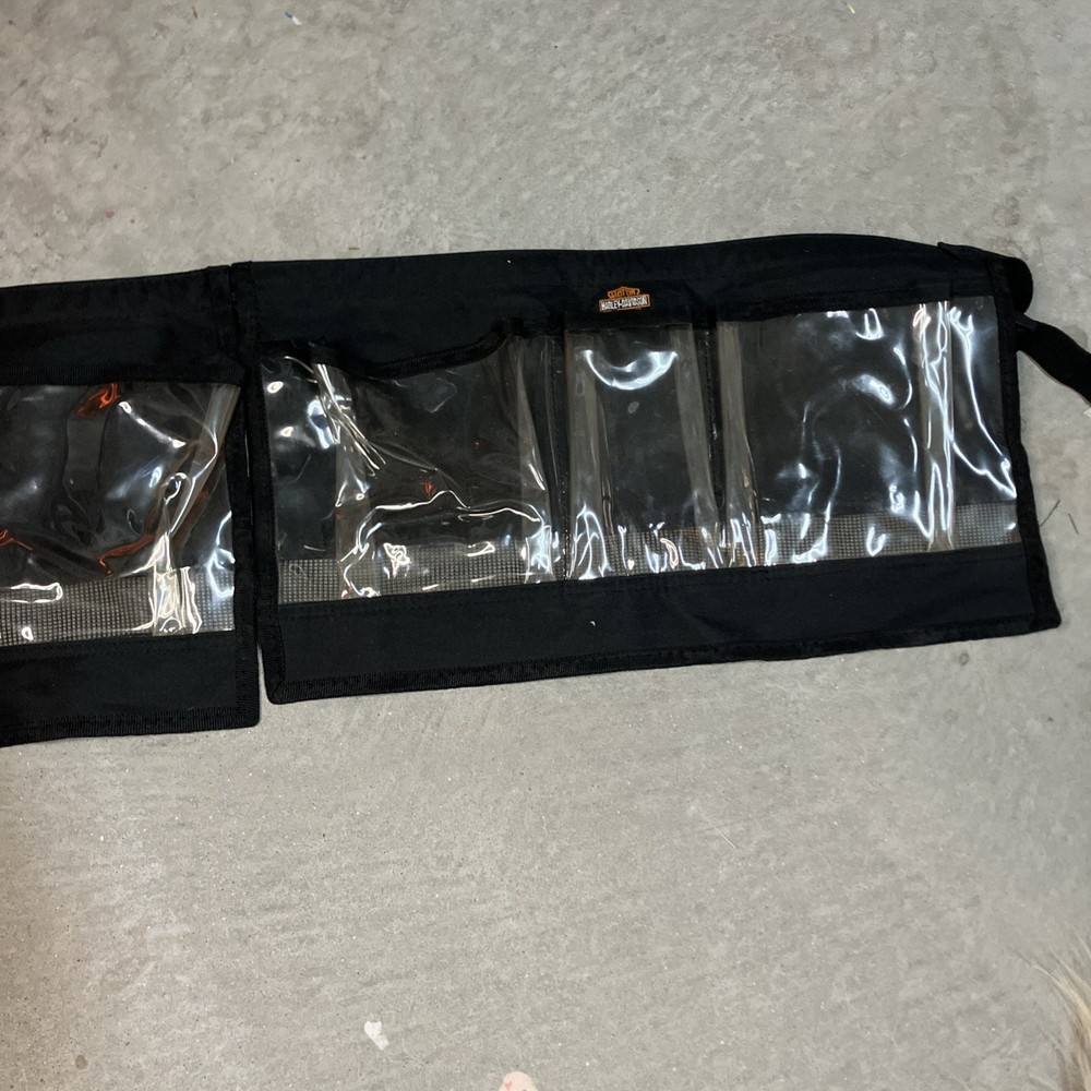 Harley Davidson Canvas Plastic Black Clear Tool Accessory Holder 35”