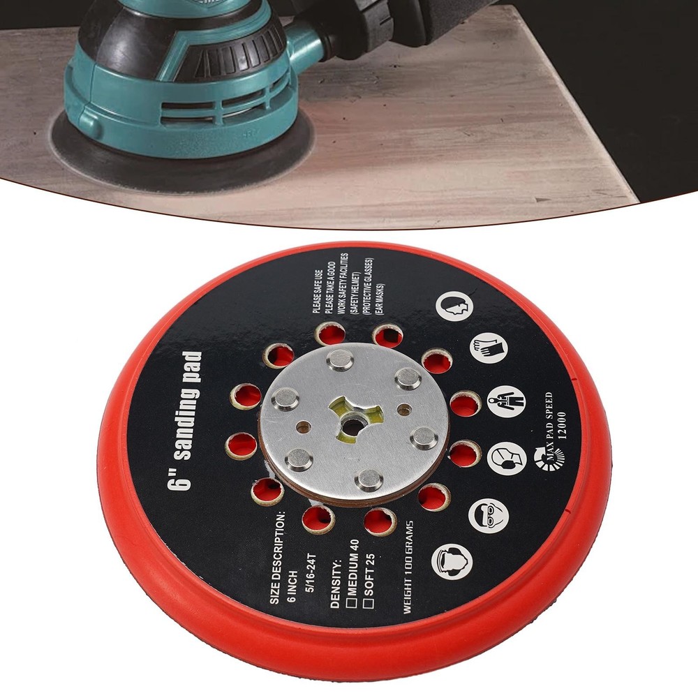 Red And Black Multi Hole Back Up Sanding Pad Replacement For Bosch RSM6045