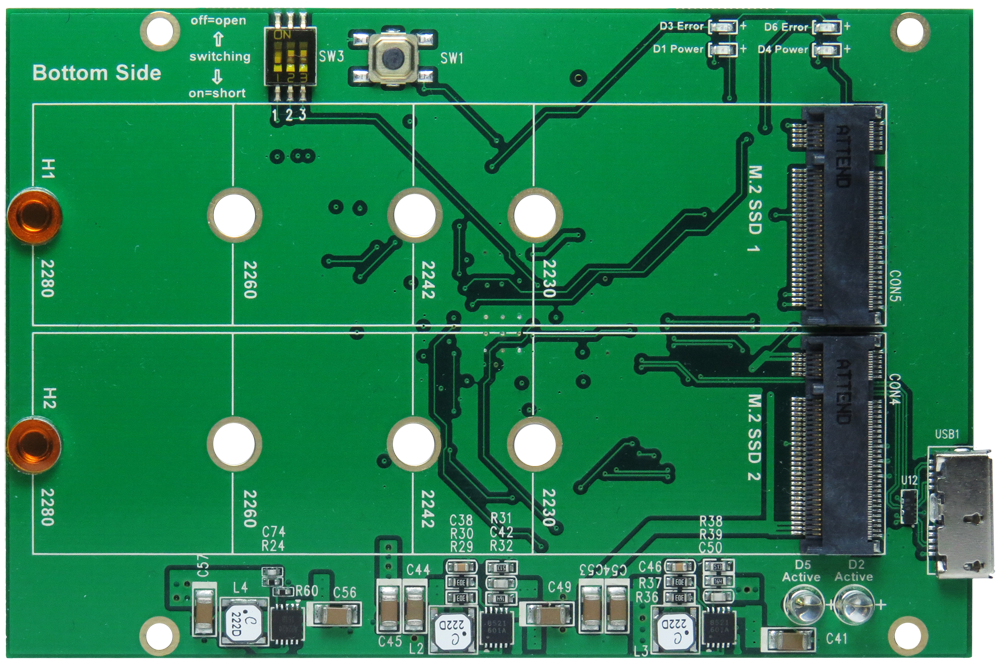USB 3.1 Micro B to M.2 B Key X2 Raid Card