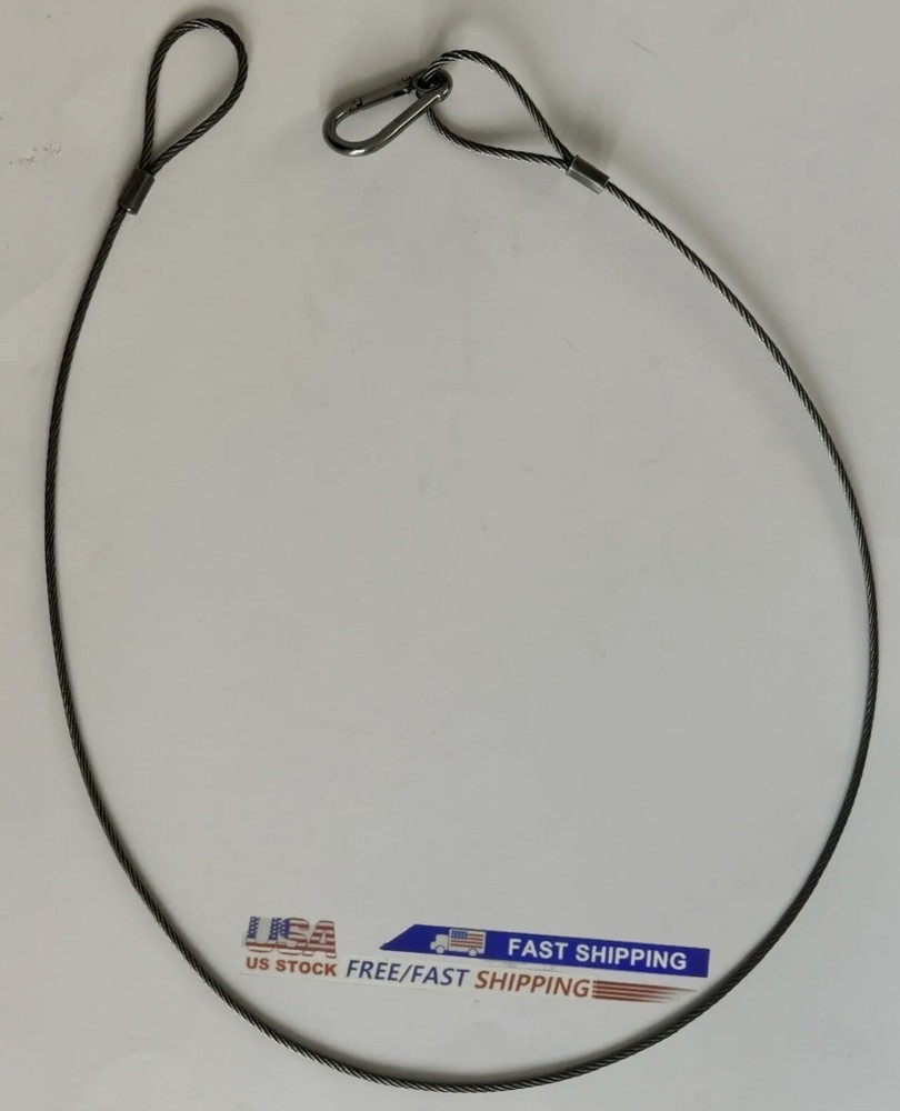Stage Light Safety Cables 47”, Stainless Steel Security Cable.Multi Use/4PCS SET