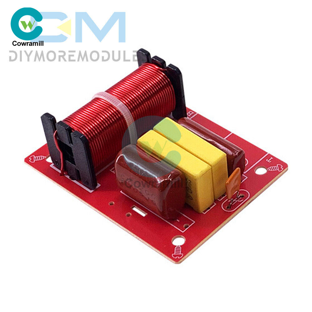80W 2 Way Speaker Frequency Divider Audio High Low Crossover Filter 4-8 Ohms DIY