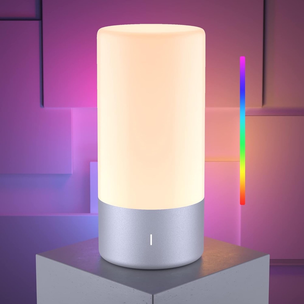 Table Lamp, Bedside Touch Control Lamp for Bedroom 3 Level Dimmable Warm Gray