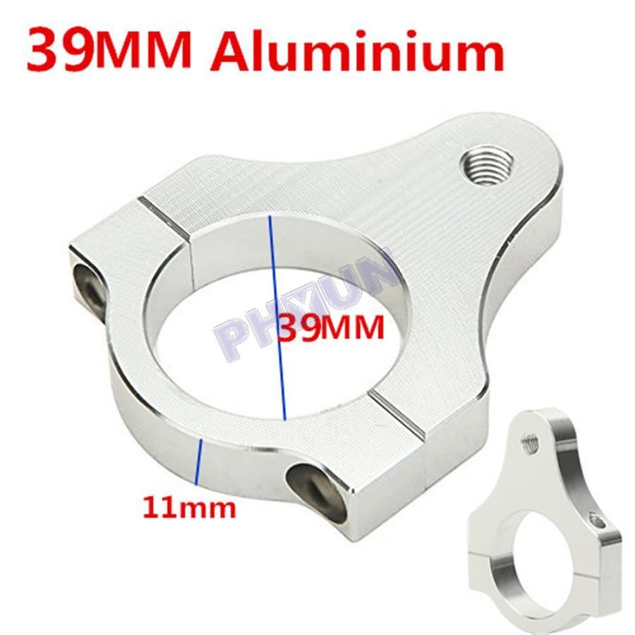 39mm Silver Steering Damper Stabilizer Bracket Fork Tube Mount Clamp Motorcycle