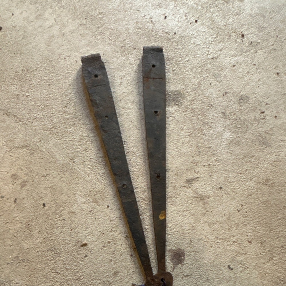 Antique Iron Strap Hinges Rusted Brown Rustic Hardware