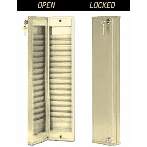 30 Pocket, Locking Security ID Badge Card Rack, Model CUSTOM-30, BLACK