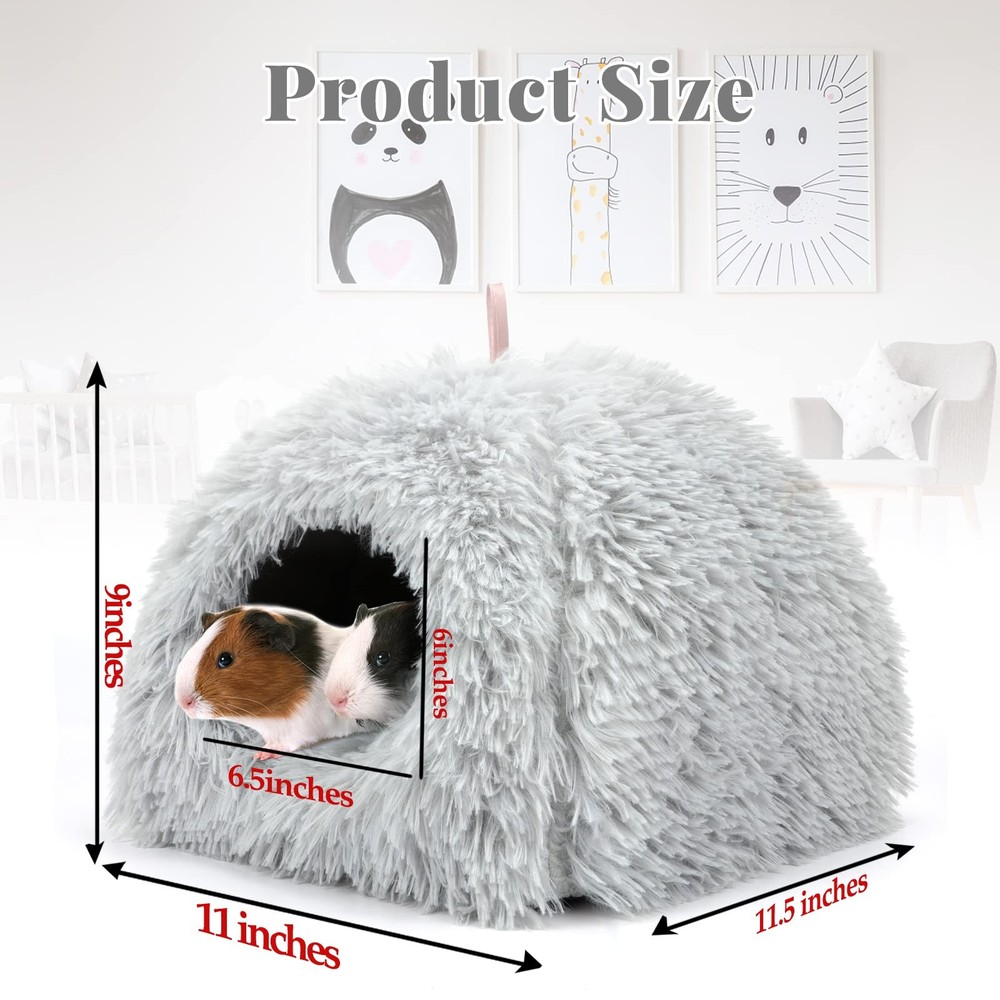 Guinea Pig Bed Plush Calming Hideout, Warm Rabbit Hide for Hamsters Hedgehogs...