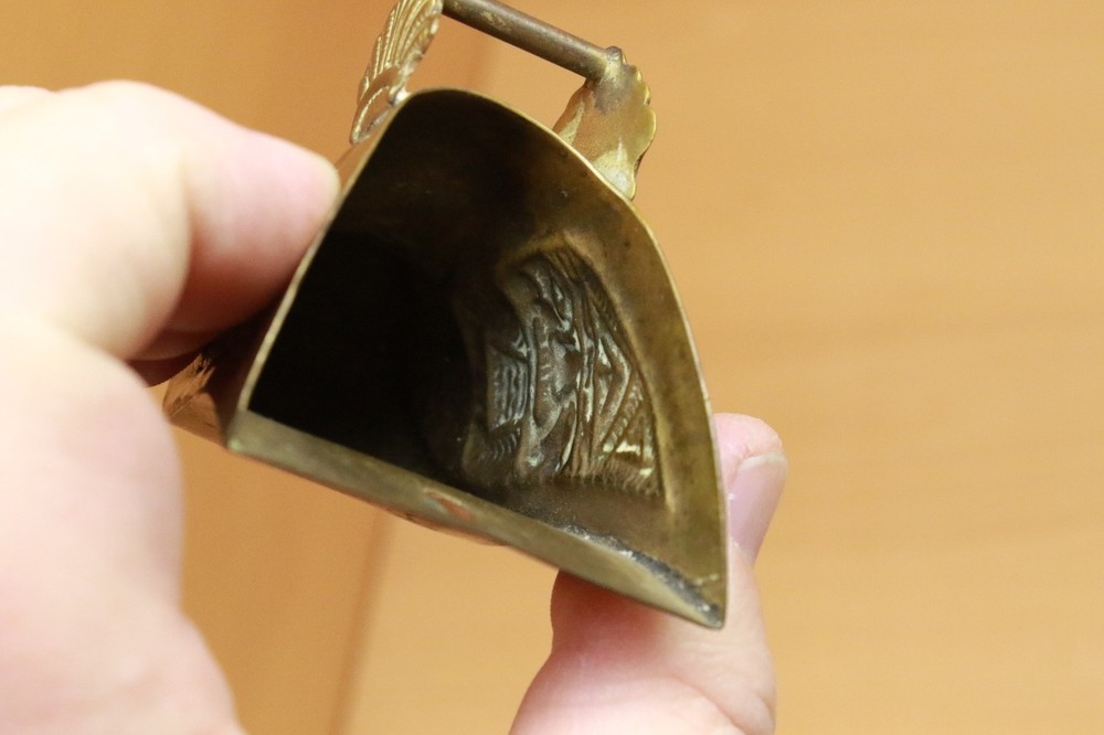 Antique Brass Match Holder Patterned Spanish Conquistador Stirrups (#407)