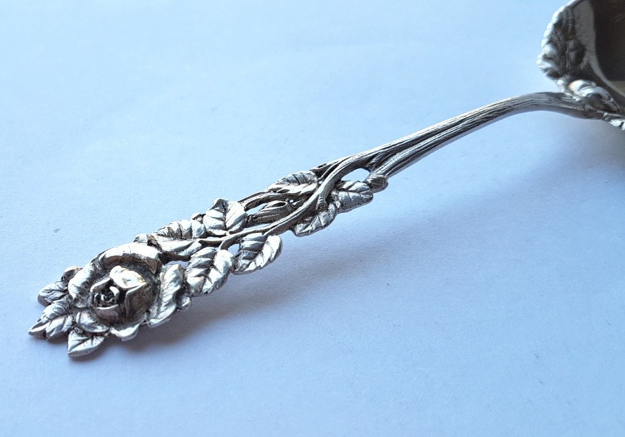 Large Serving Spoon/ Cream Spoon, Hildesheimer Rose, 800 Silver K862