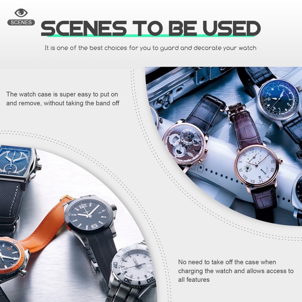 2Pcs Watch Screen Protector Portable Watch Shell Screen Cover Full Case