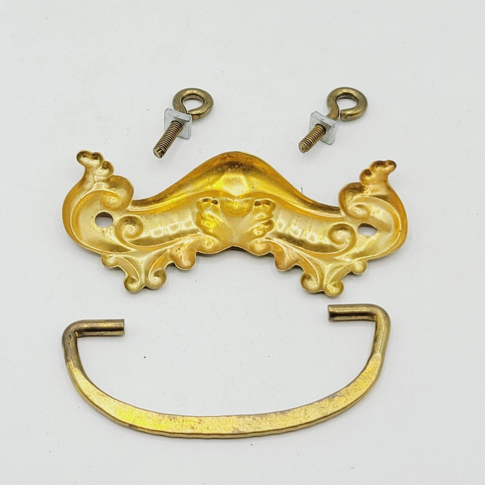 Vintage Brass Drawer Bail Pull Salvage Hardware Reclaimed 3"
