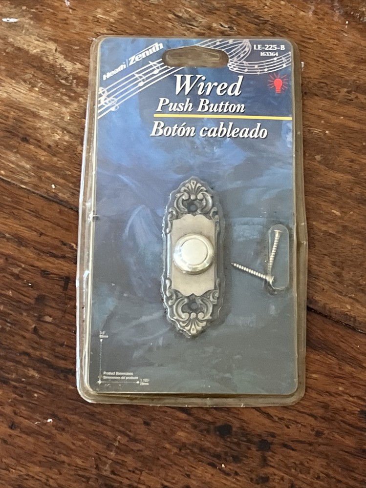 LE-225-B WIRED PUSH BUTTON FOR WIRED CHIME SYSTEMS W/ TRANSFORMERS, HEATH/ZENITH