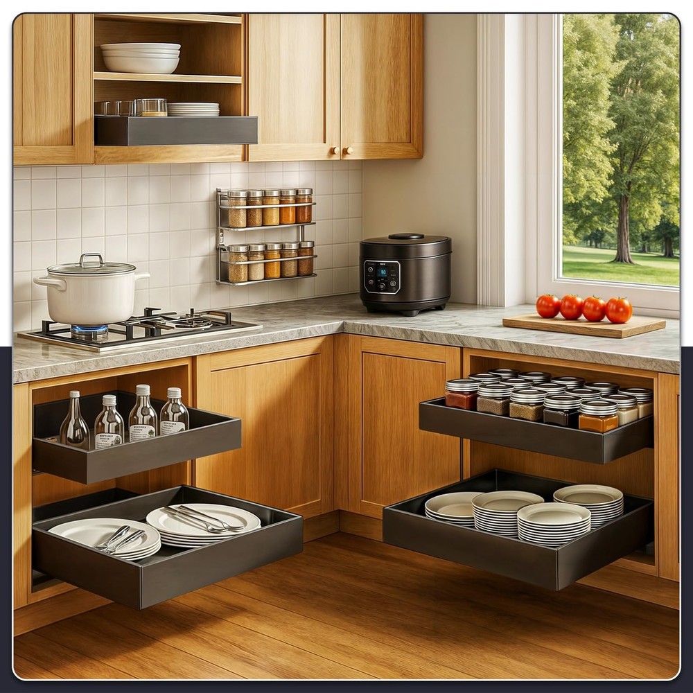 Pull Out Cabinet Organizer – Adjustable Sliding Shelf Inserts for Cabinets