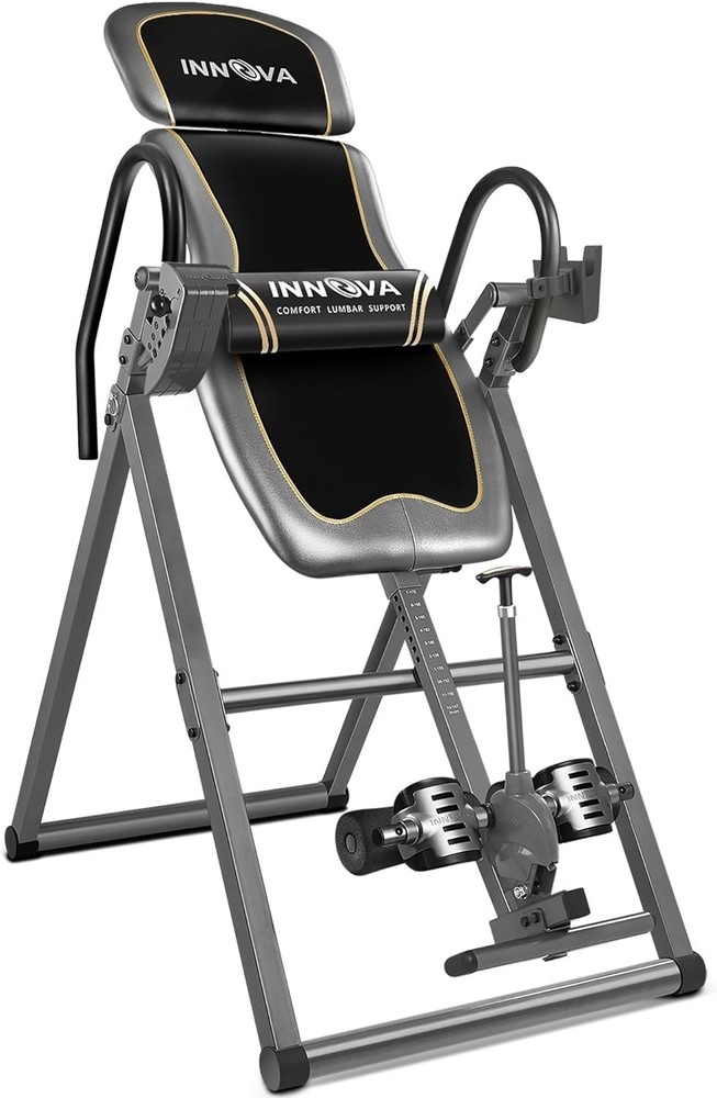 Inversion Table with Adjustable Headrest, Reversible Ankle Holders, and 300 l...