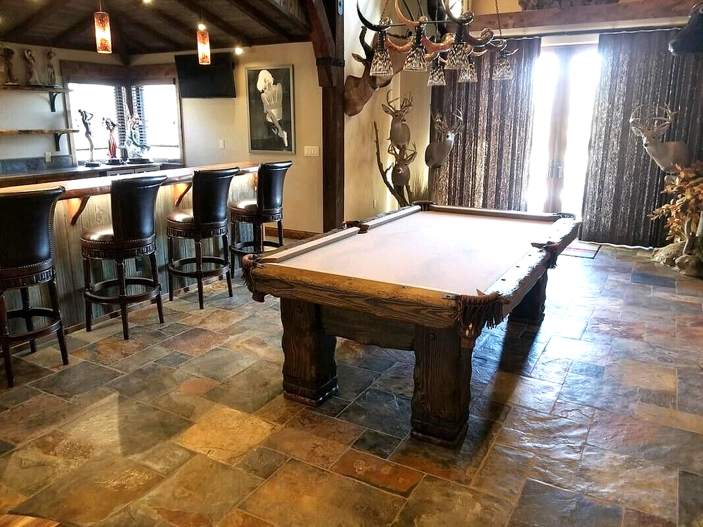 Hand-Crafted RUSTIC LOG Pool Table 'GRIZZLY' for Log Home, Cabin or Ranch