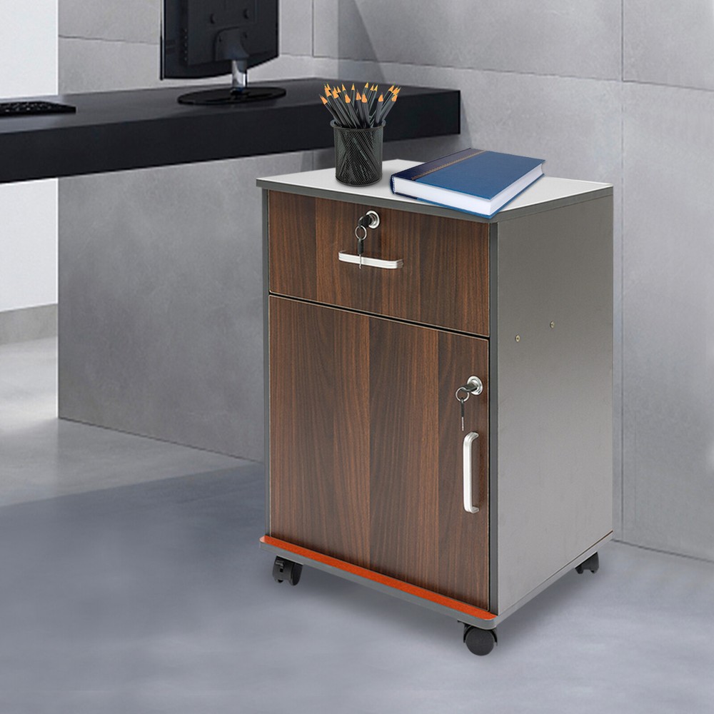 Filing Cabinet 1-Drawer Organizer Vertical File Cabinet Office Storage with Lock