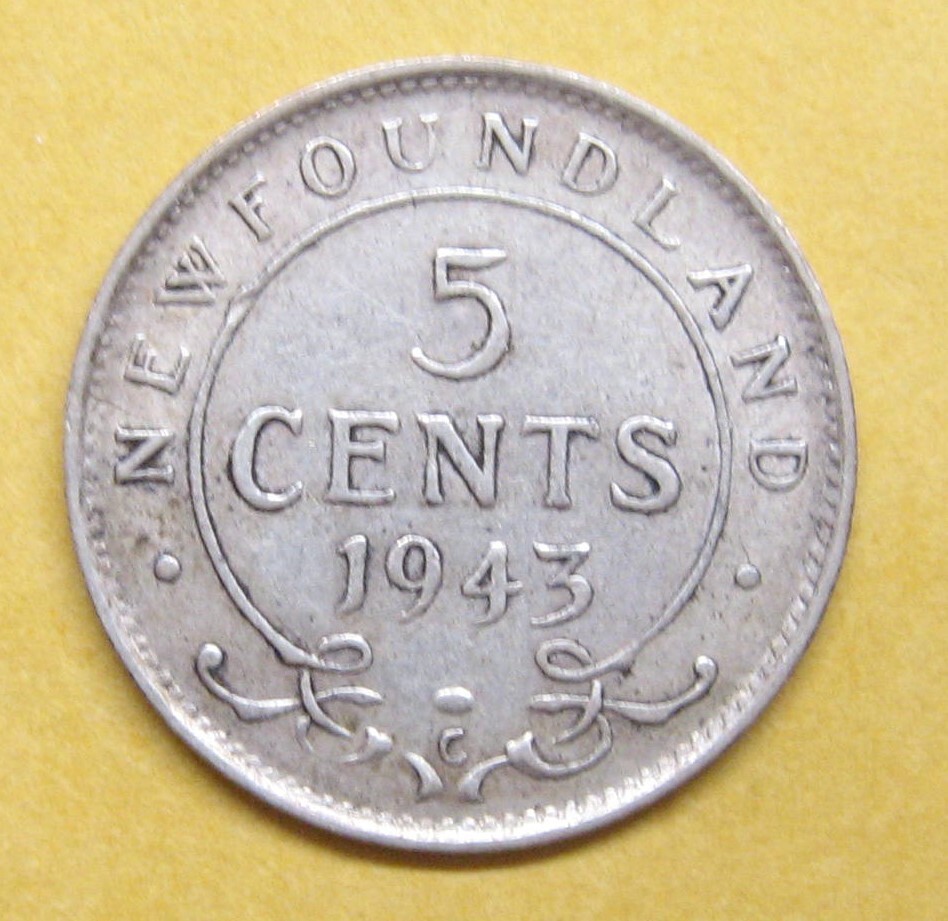 1943-C Newfoundland 5 Cent Silver Take a Look